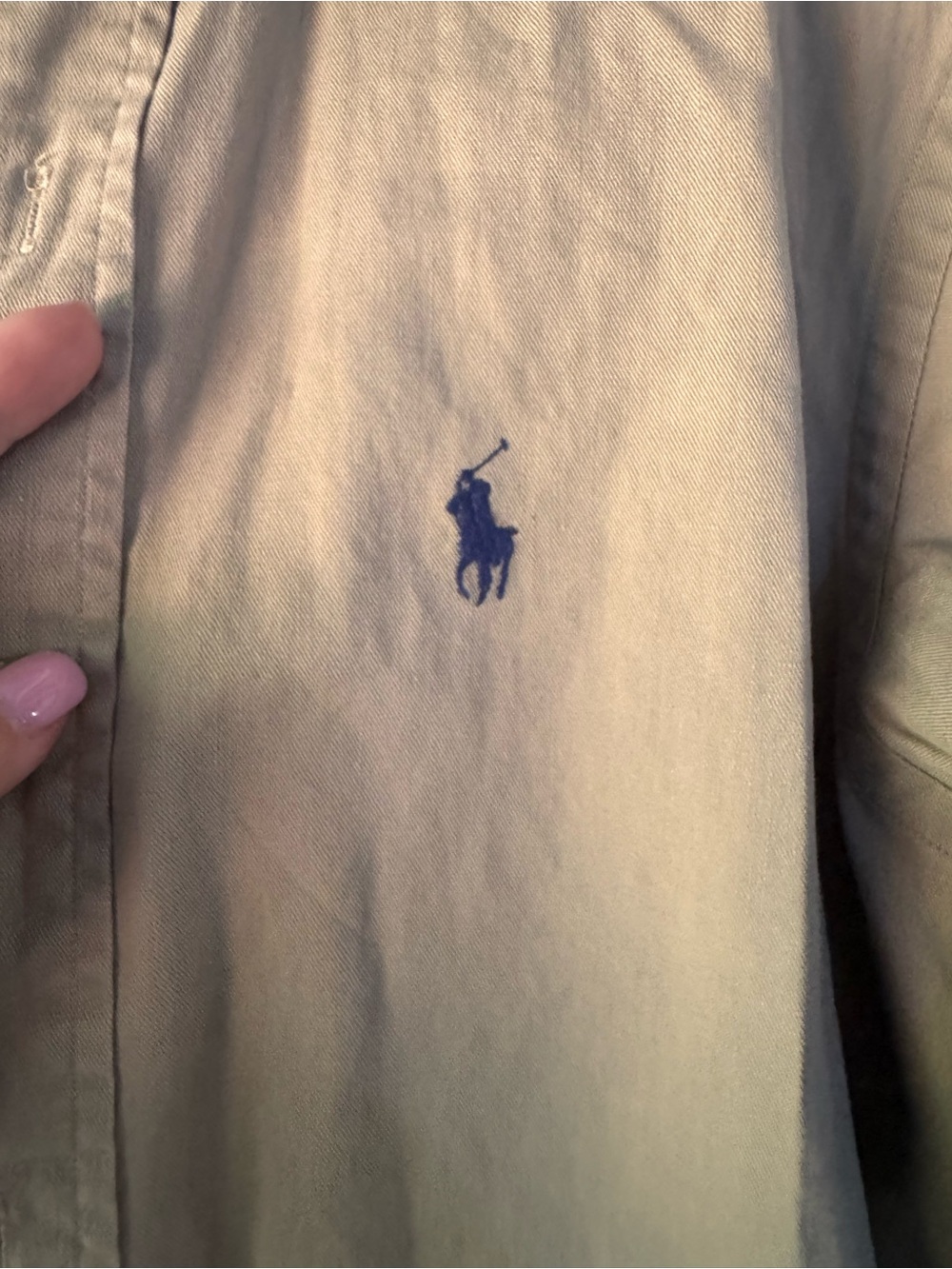 Ralph Lauren Men’s Tan Button-Down Shirt Jacket with Navy Pony - Picture 2 of 3